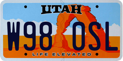 UT license plate W980SL