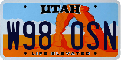 UT license plate W980SN