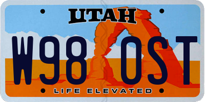 UT license plate W980ST