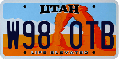 UT license plate W980TB