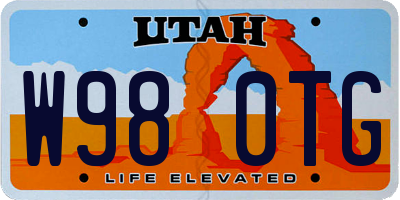 UT license plate W980TG