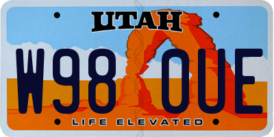 UT license plate W980UE