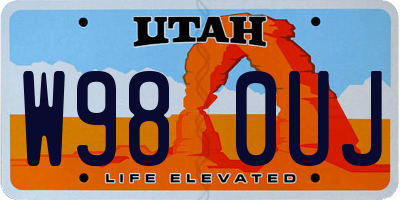UT license plate W980UJ
