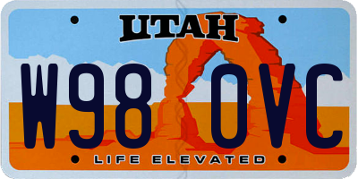 UT license plate W980VC