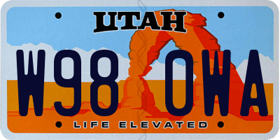 UT license plate W980WA