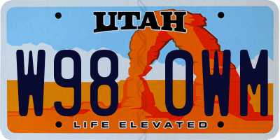 UT license plate W980WM