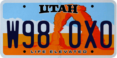UT license plate W980XO
