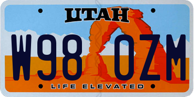 UT license plate W980ZM