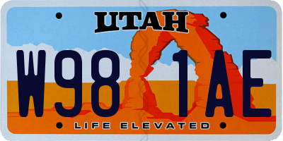 UT license plate W981AE