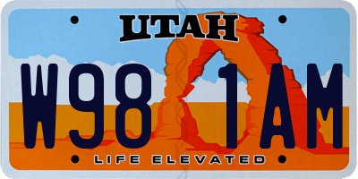 UT license plate W981AM