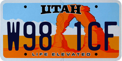 UT license plate W981CF