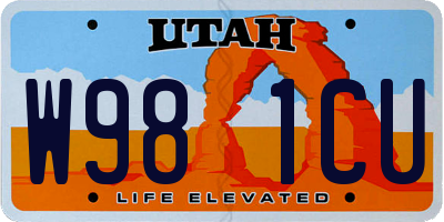 UT license plate W981CU