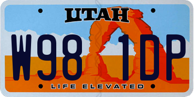 UT license plate W981DP