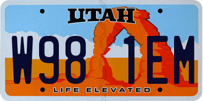 UT license plate W981EM