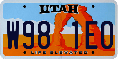 UT license plate W981EO