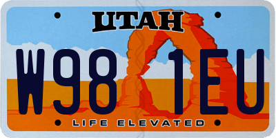 UT license plate W981EU