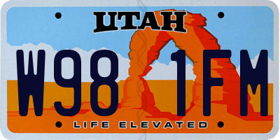 UT license plate W981FM