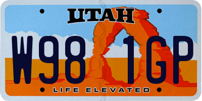 UT license plate W981GP