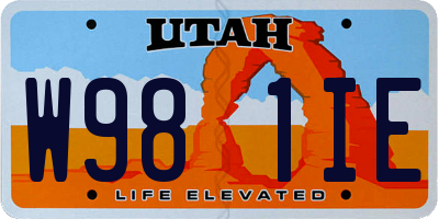UT license plate W981IE