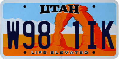 UT license plate W981IK