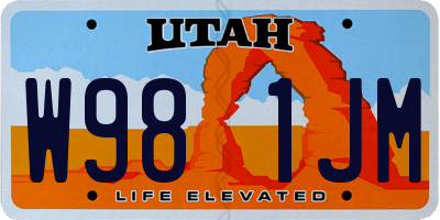 UT license plate W981JM