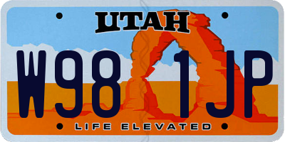 UT license plate W981JP