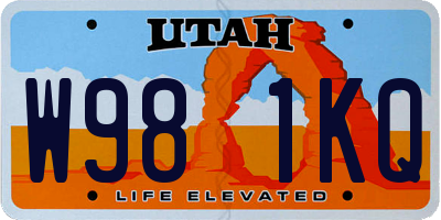 UT license plate W981KQ