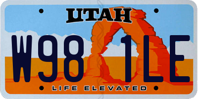 UT license plate W981LE
