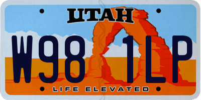 UT license plate W981LP