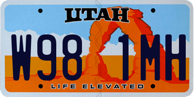 UT license plate W981MH