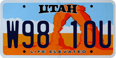 UT license plate W981OU