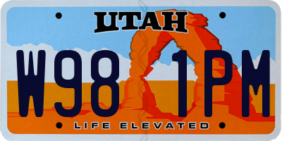 UT license plate W981PM