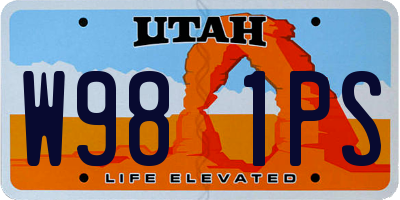 UT license plate W981PS