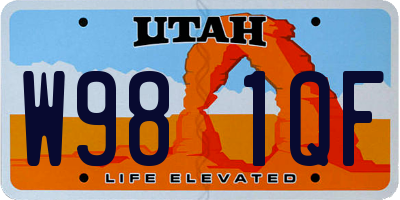 UT license plate W981QF