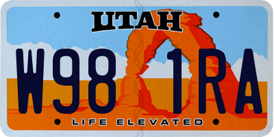 UT license plate W981RA