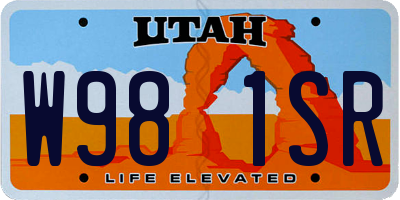 UT license plate W981SR