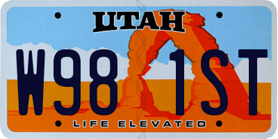 UT license plate W981ST