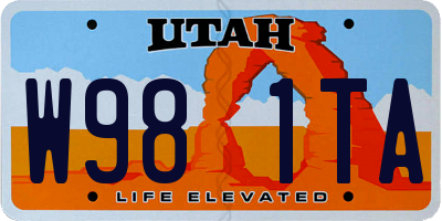 UT license plate W981TA