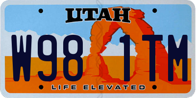 UT license plate W981TM