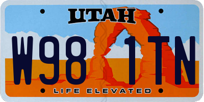 UT license plate W981TN