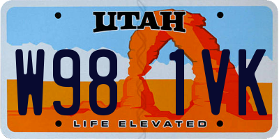 UT license plate W981VK