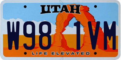 UT license plate W981VM