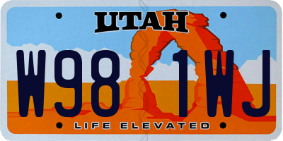 UT license plate W981WJ