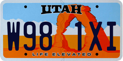 UT license plate W981XI