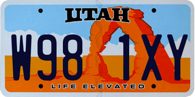 UT license plate W981XY