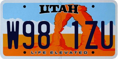 UT license plate W981ZU