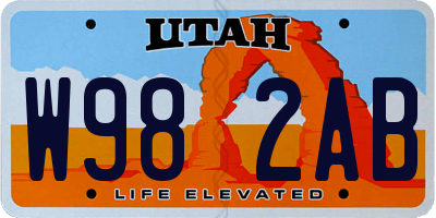 UT license plate W982AB