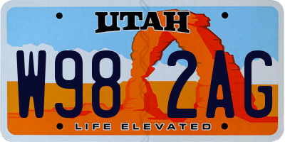 UT license plate W982AG