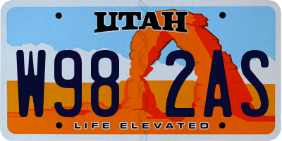 UT license plate W982AS