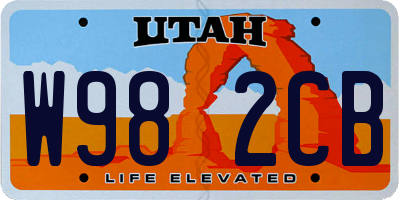 UT license plate W982CB